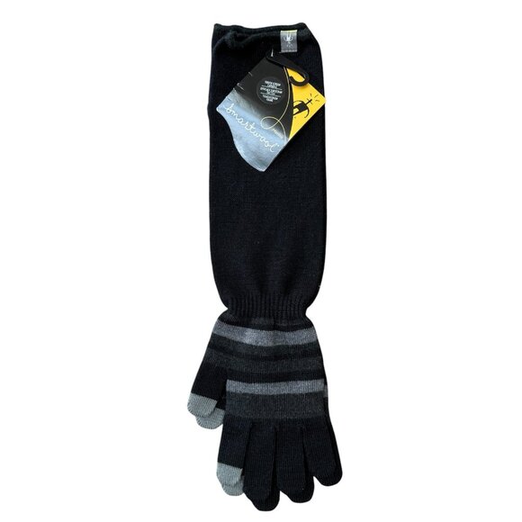 NWT SmartWool Unisex Touchscreen Foldover Gloves Long Black One Size - Picture 1 of 5